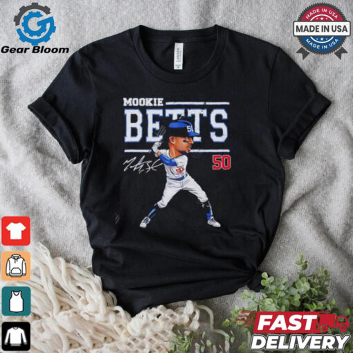 Mookie Betts 50 signature cartoon shirt