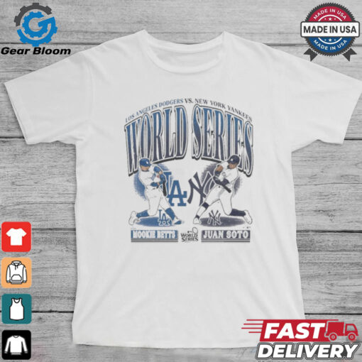 Mookie Betts Dodgers Vs. Juan Soto Yankees Mlb Player Dueling 2024 World Series Matchup Shirt