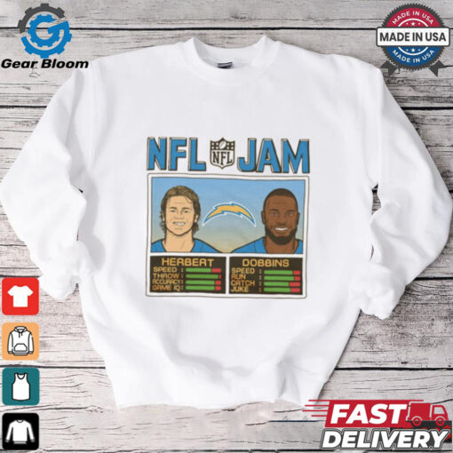 NFL Jam Los Angeles Chargers Herbert And Dobbins 2024 t shirt