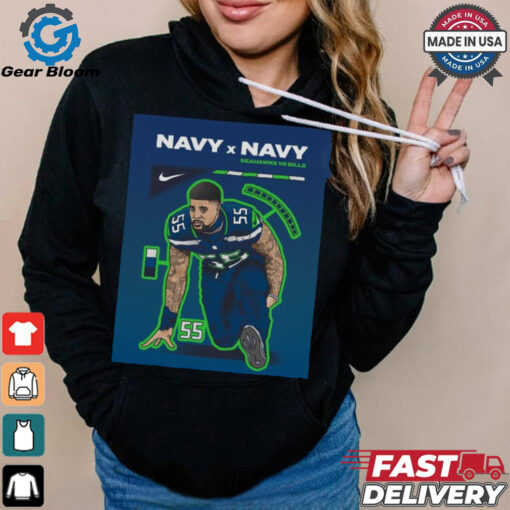 Navy X Navy Seahawks vs Bills 2024 Week 8 Game Shirt