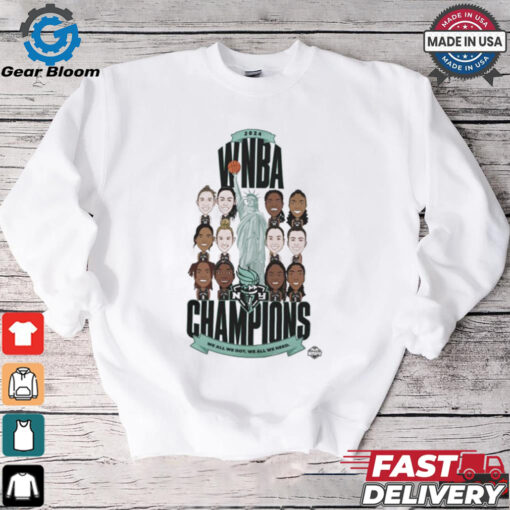 New York Liberty Stadium Essentials Unisex 2024 WNBA Finals Champions Teammates Roster T Shirt