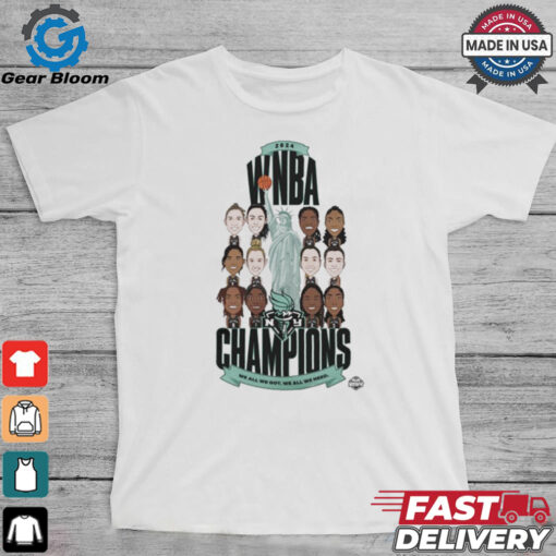 New York Liberty Stadium Essentials Unisex 2024 WNBA Finals Champions Teammates Roster T Shirt