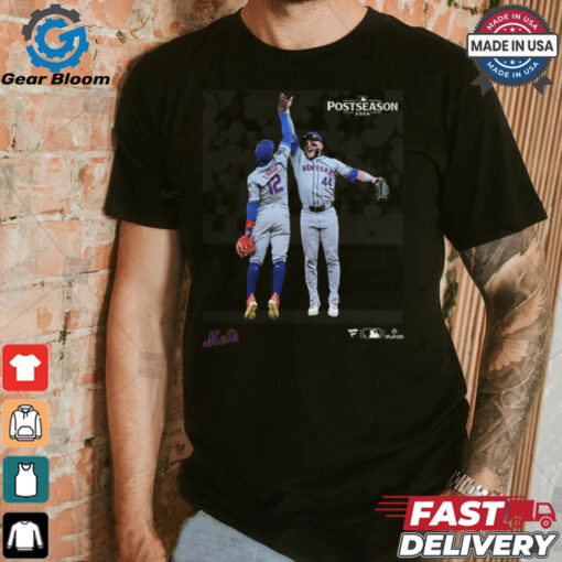 New York Mets Harrison Bader & Francisco Lindor 2024 MLB Postseason Moments T Shirt