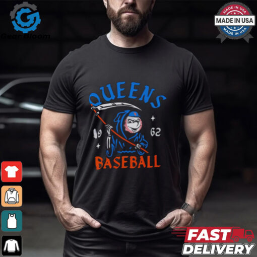 New York Mets Mr. Met Grim Reaper Queens Baseball 1962 Tee shirt