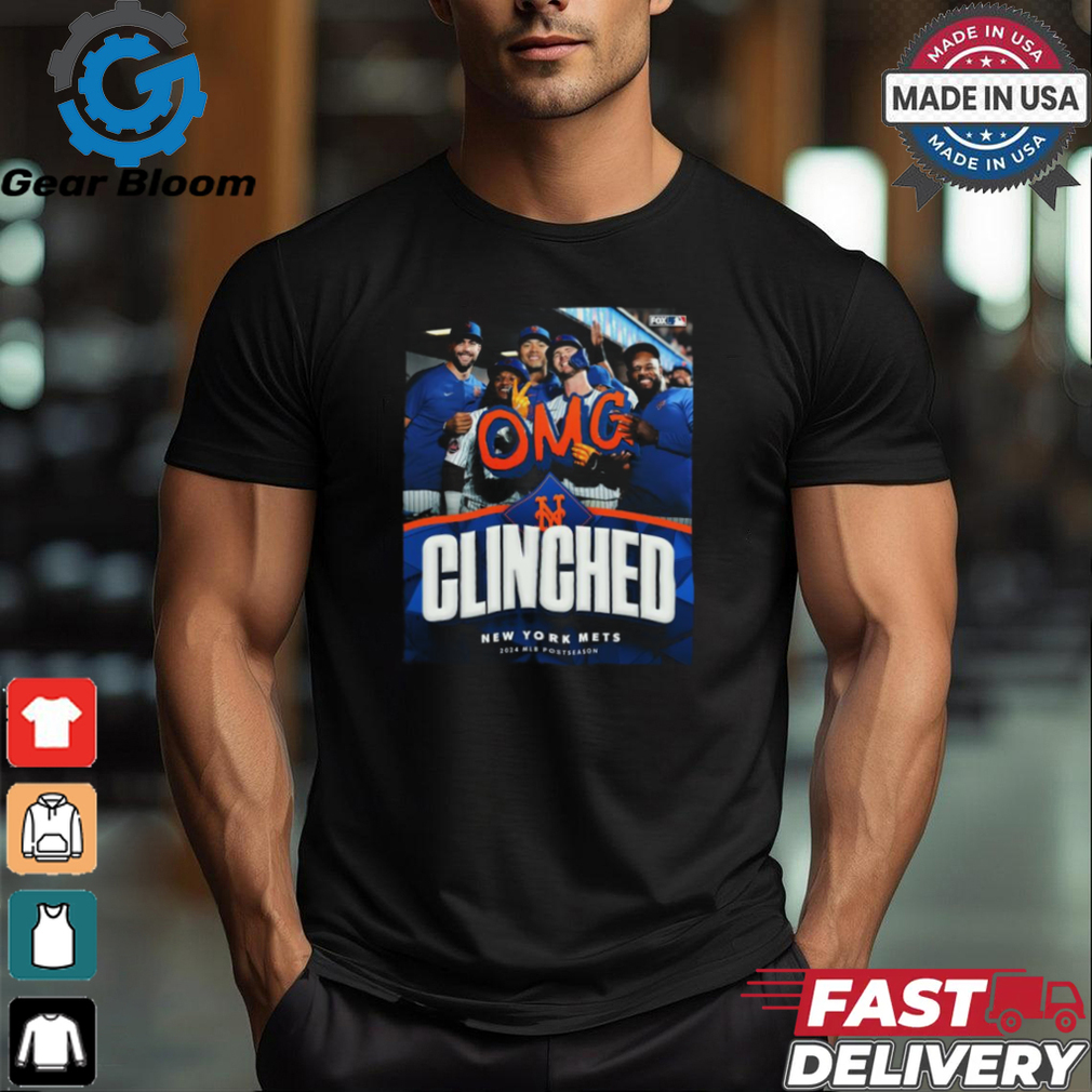 New York Mets OMG 2024 MLB Postseason Clinched shirt New York Mets OMG 2024 MLB Postseason Clinched shirt