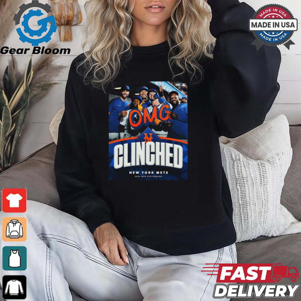 New York Mets OMG 2024 MLB Postseason Clinched shirt New York Mets OMG 2024 MLB Postseason Clinched shirt