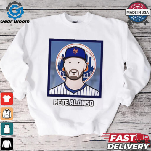 New York Mets Pete Alonso cartoon card photo shirt