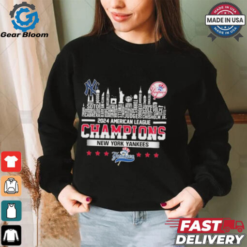 New York Yankees 2024 American League Champions Skyline T Shirt