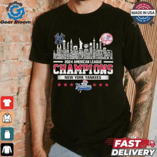 New York Yankees 2024 American League Champions Skyline T Shirt