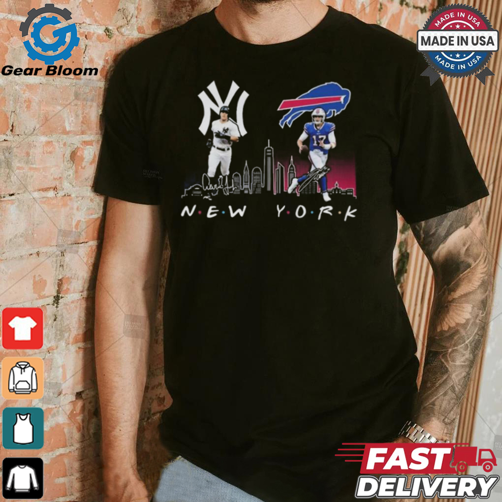 New York Yankees Baseball Buffalo Bills Football The Friends The Proud Signatures T Shirt