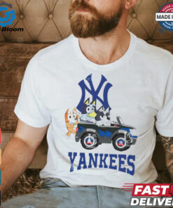 New York Yankees Bluey friends riding car shirt