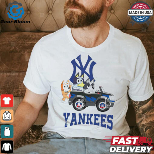 New York Yankees Bluey friends riding car shirt