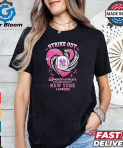 New York Yankees Strike Out Breast Cancer Heart Diamond 2024 Shirt