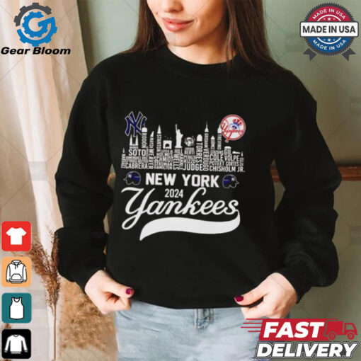 New York Yankees players city skyline 2024 ALCS shirt