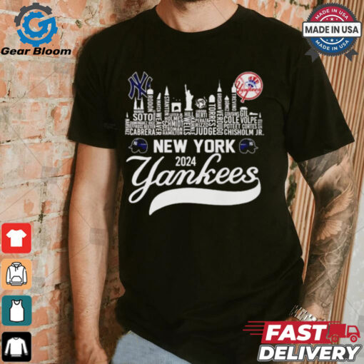 New York Yankees players city skyline 2024 ALCS shirt