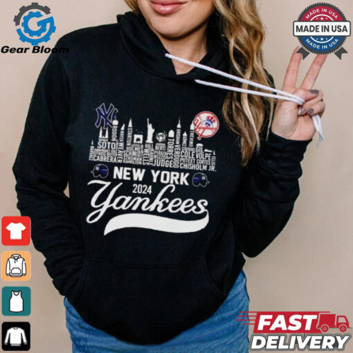 New York Yankees players city skyline 2024 ALCS shirt