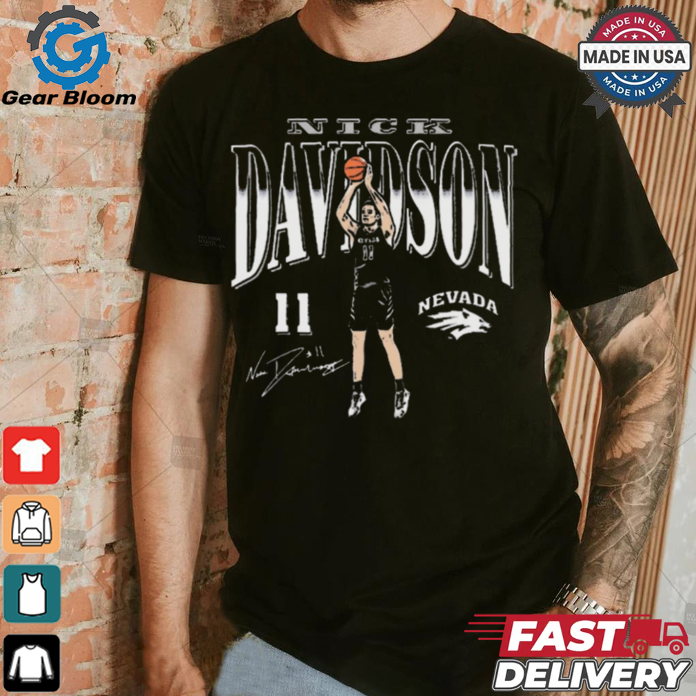 Nick Davidson Nevada Wolf Pack Cartoon Signature t shirt Nick Davidson Nevada Wolf Pack Cartoon Signature t shirt