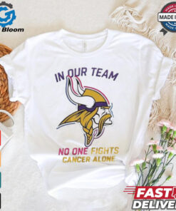 Minnesota Vikings NFL In Our Team No One Fights Cancer Alone 2024 T shirt