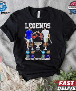 Novak Djokovic and Roger Federer legends thank you for the memories signatures shirt