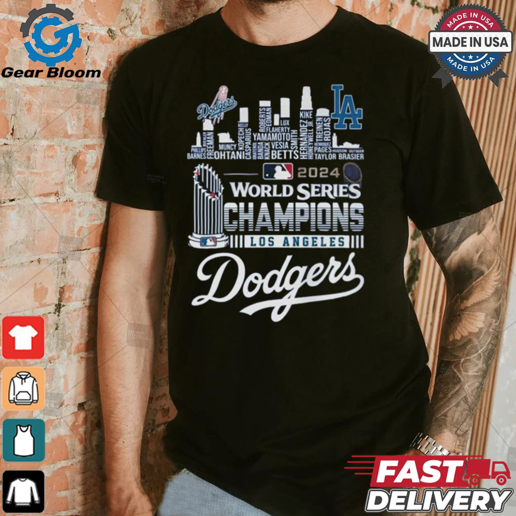 Official 2024 World Series Champions One Win Away MLB Los Angeles Dodgers Skyline Shirt Official 2024 World Series Champions One Win Away MLB Los Angeles Dodgers Skyline Shirt