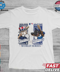 Official 2024 World Series New York Yankees Dandy vs Mascot Los Angeles Dodgers Matchup Shirt