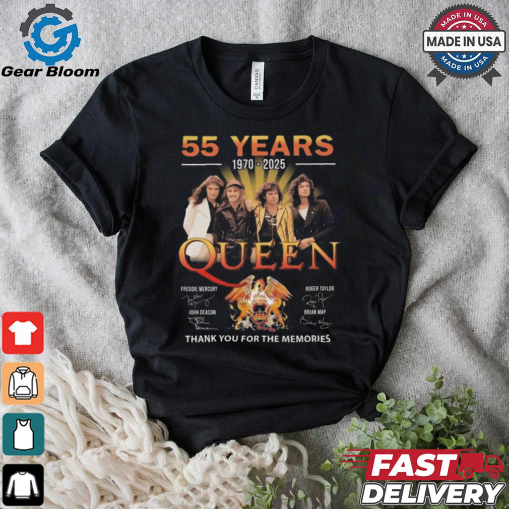 Official 55 Years 190 2025 Queen Band Thank You For The Memories Signatures Shirt Official 55 Years 190 2025 Queen Band Thank You For The Memories Signatures Shirt