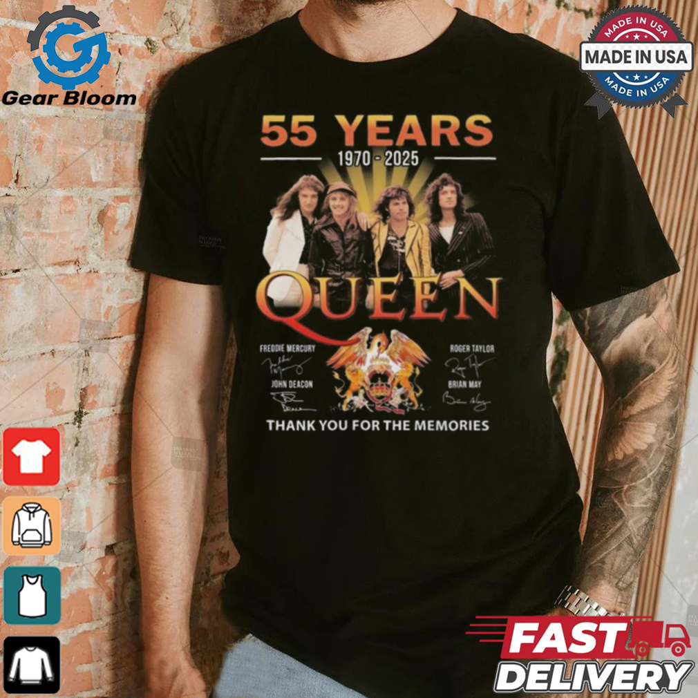 Official 55 Years 190 2025 Queen Band Thank You For The Memories Signatures Shirt Official 55 Years 190 2025 Queen Band Thank You For The Memories Signatures Shirt