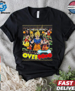 Official All I Want For Xmas Is To Reach Over 9000 Son Goku Shirt