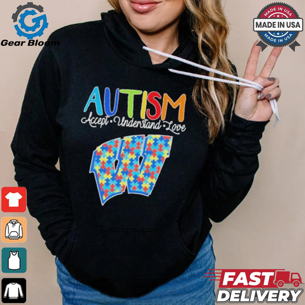 Official Autism Accept Understand Love Wisconsin Badgers Shirt Official Autism Accept Understand Love Wisconsin Badgers Shirt