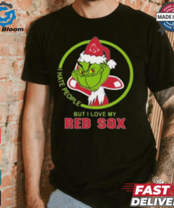 Official Boston Red Sox MLB Christmas Grinch I Hate People But I Love My Favorite 2024 Shirt