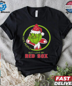 Official Boston Red Sox MLB Christmas Grinch I Hate People But I Love My Favorite 2024 Shirt