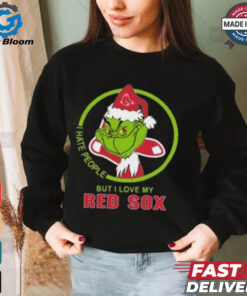 Official Boston Red Sox MLB Christmas Grinch I Hate People But I Love My Favorite 2024 Shirt