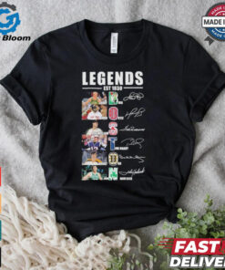 Official Boston Sports Teams Legends Est 1630 Larry Bird David Ortiz Ted Williams Tom Brady Bobby Orr and John Havlicek Signatures shirt