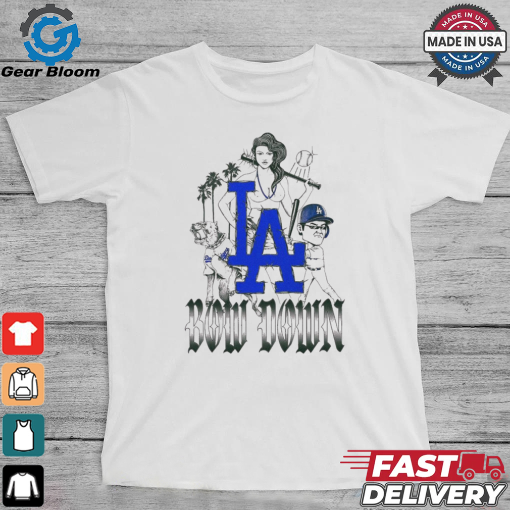 Official Bow down to the blue crew Los Angeles Dodgers t shirt Official Bow down to the blue crew Los Angeles Dodgers t shirt