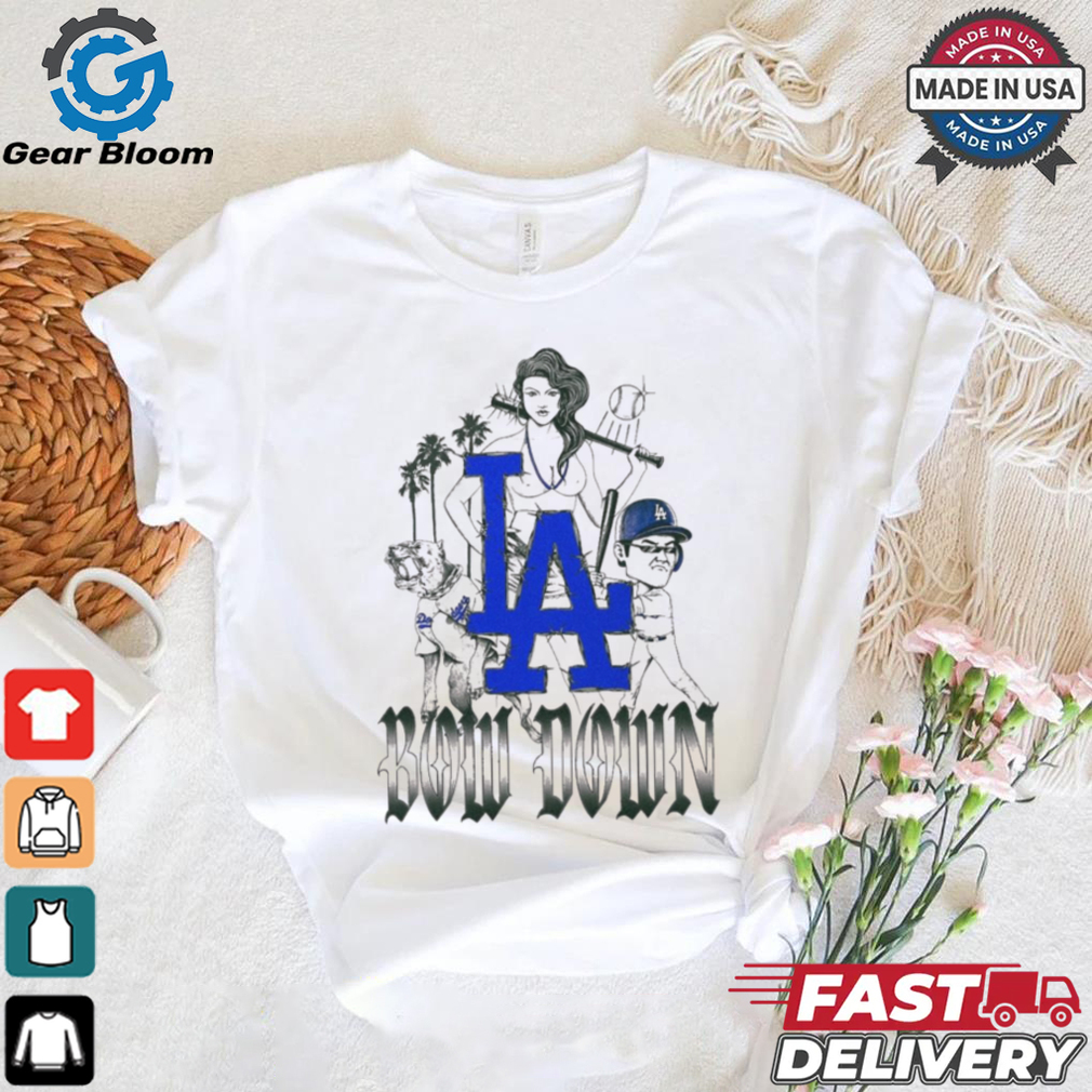 Official Bow down to the blue crew Los Angeles Dodgers t shirt Official Bow down to the blue crew Los Angeles Dodgers t shirt