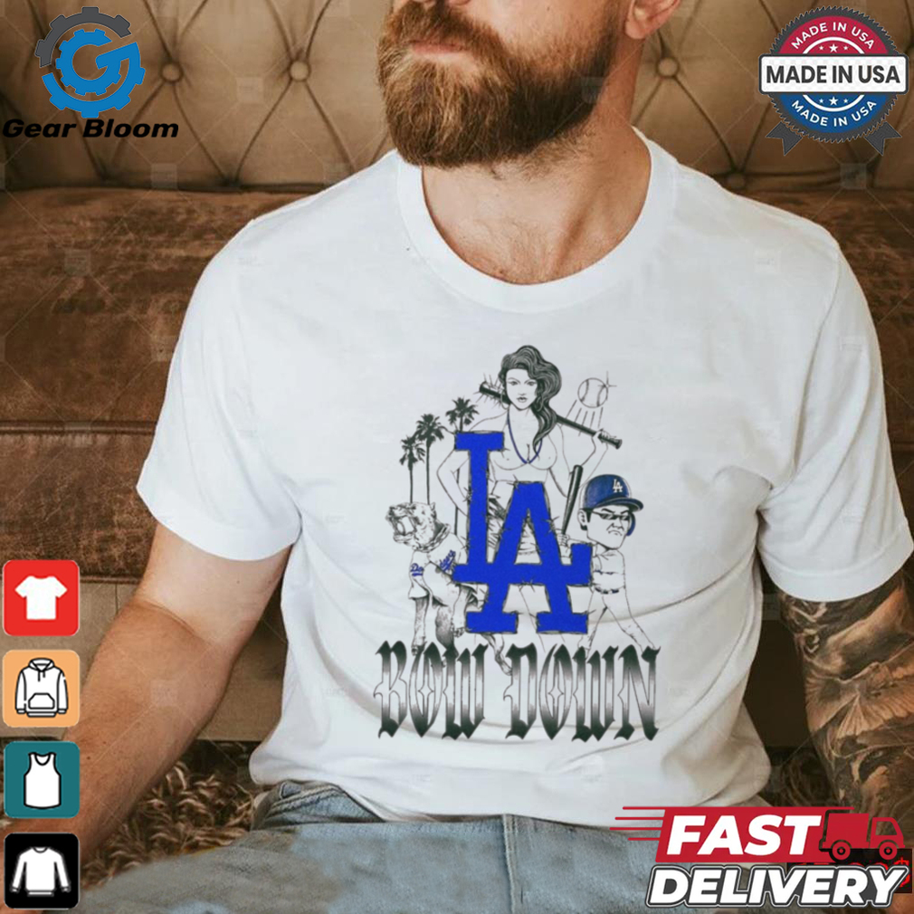 Official Bow down to the blue crew Los Angeles Dodgers t shirt Official Bow down to the blue crew Los Angeles Dodgers t shirt
