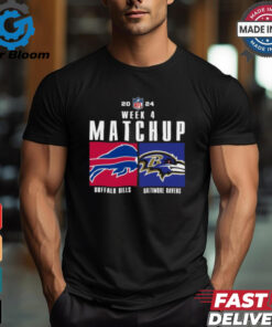 Official Buffalo Bills vs Baltimore Ravens 2024 NFL Week 4 Matchup T Shirt