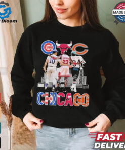 Official Chicago Cubs Ron Santo Chicago Bulls Michael Jordan Chicago Bears Walter Payton T Shirt