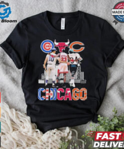 Official Chicago Cubs Ron Santo Chicago Bulls Michael Jordan Chicago Bears Walter Payton T Shirt