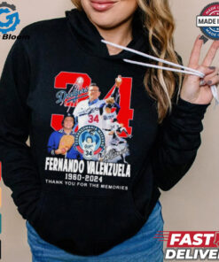 Official Fernando Valenzuela 34 1960 2024 Thank You For The Memories T Shirt