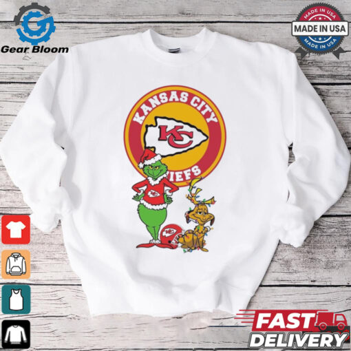 Official Grinch And Max Kansas City Chiefs Merry Christmas 2024 Shirt