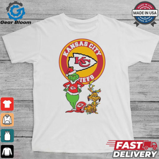 Official Grinch And Max Kansas City Chiefs Merry Christmas 2024 Shirt