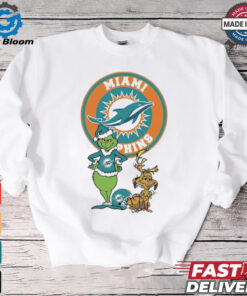 Official Grinch And Max Miami Dolphins Merry Christmas 2024 Shirt