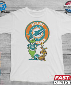 Official Grinch And Max Miami Dolphins Merry Christmas 2024 Shirt