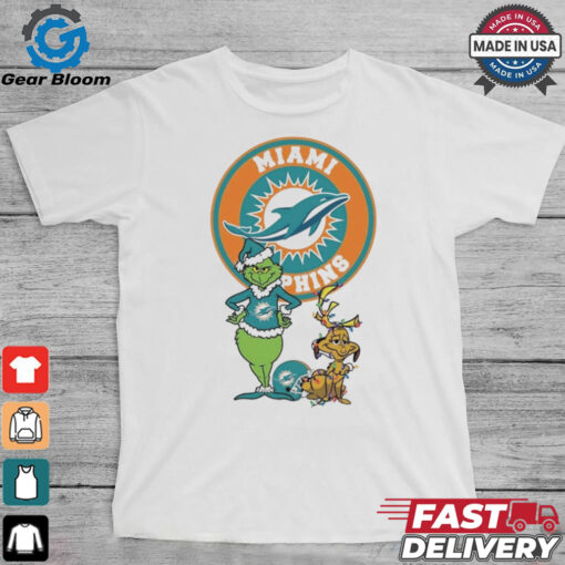 Official Grinch And Max Miami Dolphins Merry Christmas 2024 Shirt