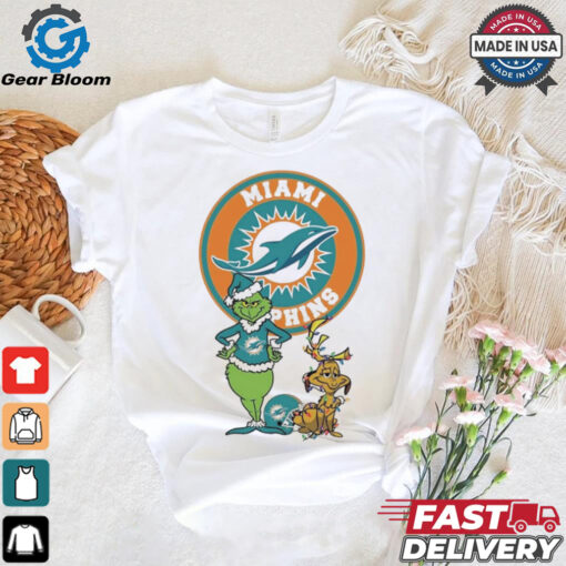 Official Grinch And Max Miami Dolphins Merry Christmas 2024 Shirt