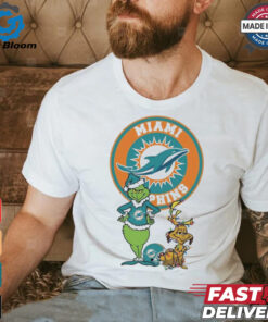 Official Grinch And Max Miami Dolphins Merry Christmas 2024 Shirt