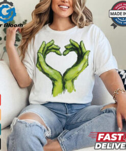 Official Grinch Green Hands Heart Art T Shirt