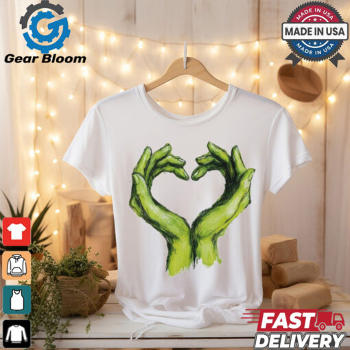 Official Grinch Green Hands Heart Art T Shirt