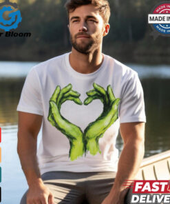 Official Grinch Green Hands Heart Art T Shirt